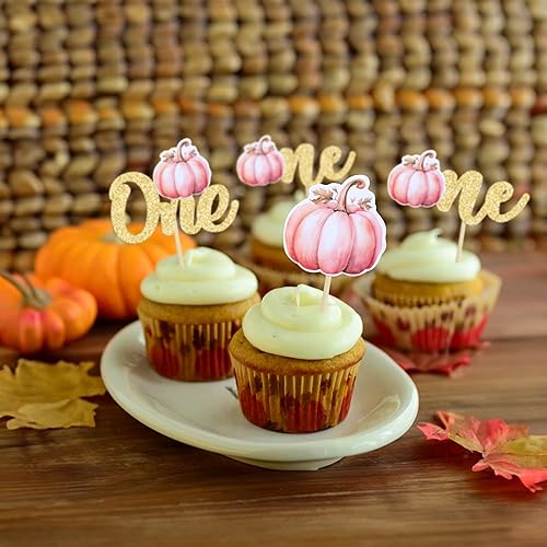 Miniatura 224 de 24 adornos de calabaza para cupcakes con purpurina para otoño, hojas, flores, calabaza, cupcakes, decoración de pasteles para Halloween, decoración