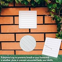 Vista 5 de 2 piezas de 15 x 15 cm de ventilación de frontispicio de aluminio para ático, ventilaciones de pared de cobertizo de metal con tornillo y malla