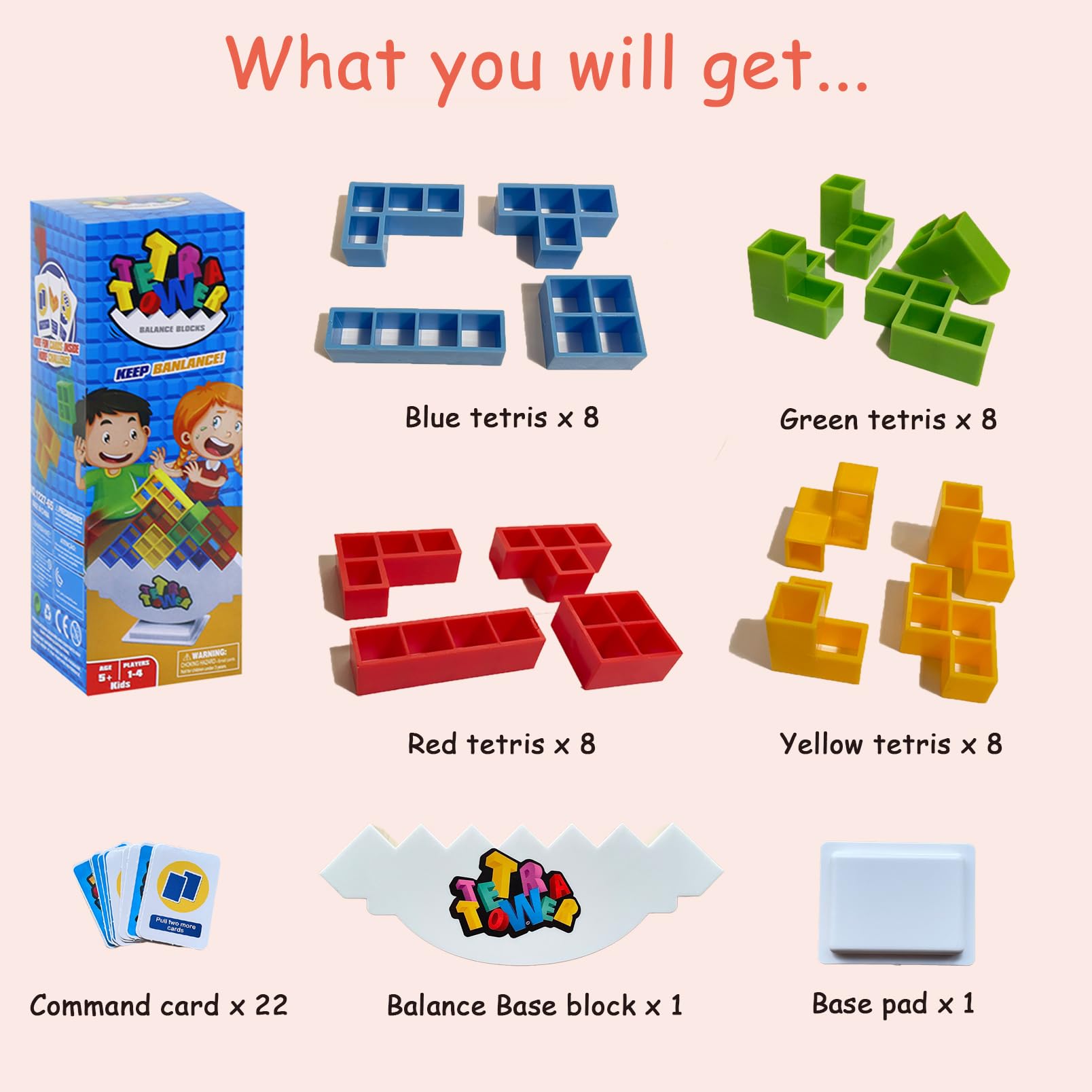 ICEPAPA, Tetra Tower Game, zabawna gra w stos, gra Team, dla dzieci i dorosłych