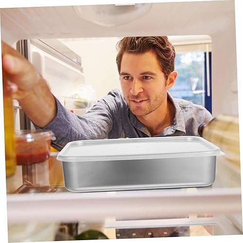 Miniatura 7 de YARNOW 1 juego de caja apilable de queso fresco para refrigerador contenedor de alimentos para refrigerador de frutas para mantener el tocino