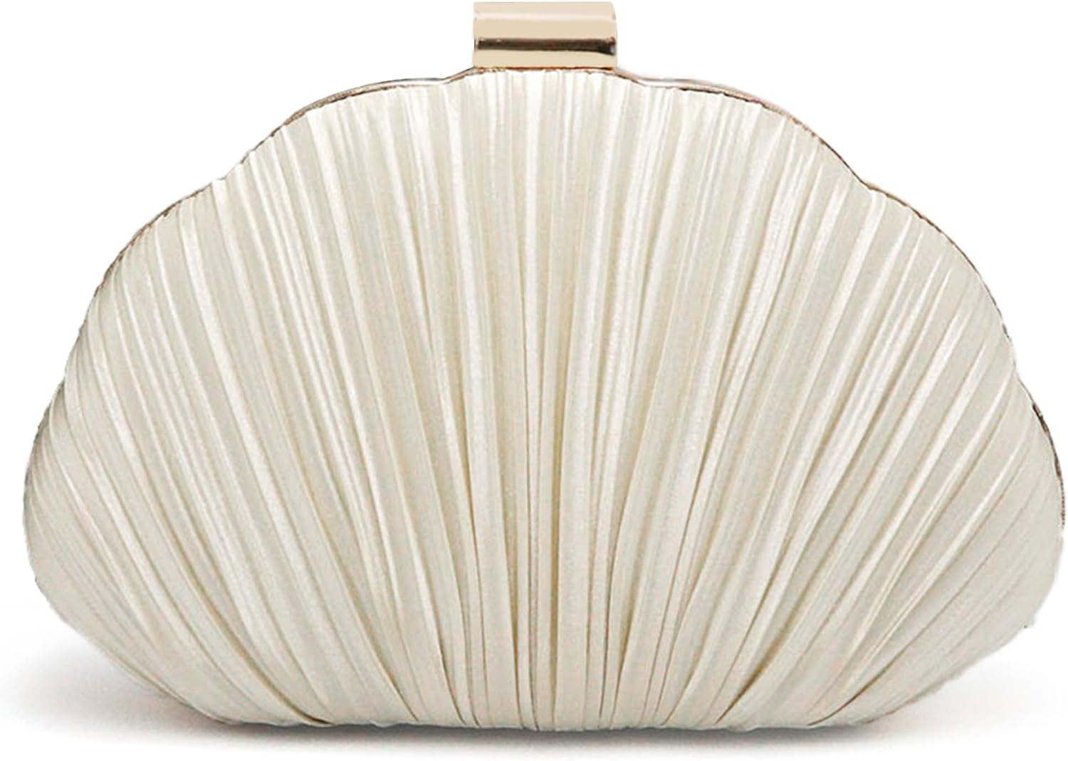 Shell Shaped Clutch Purses Ruched Shell Purse for Women Elegant Evening Handbag Chain Shoulder Bag Wedding Party
