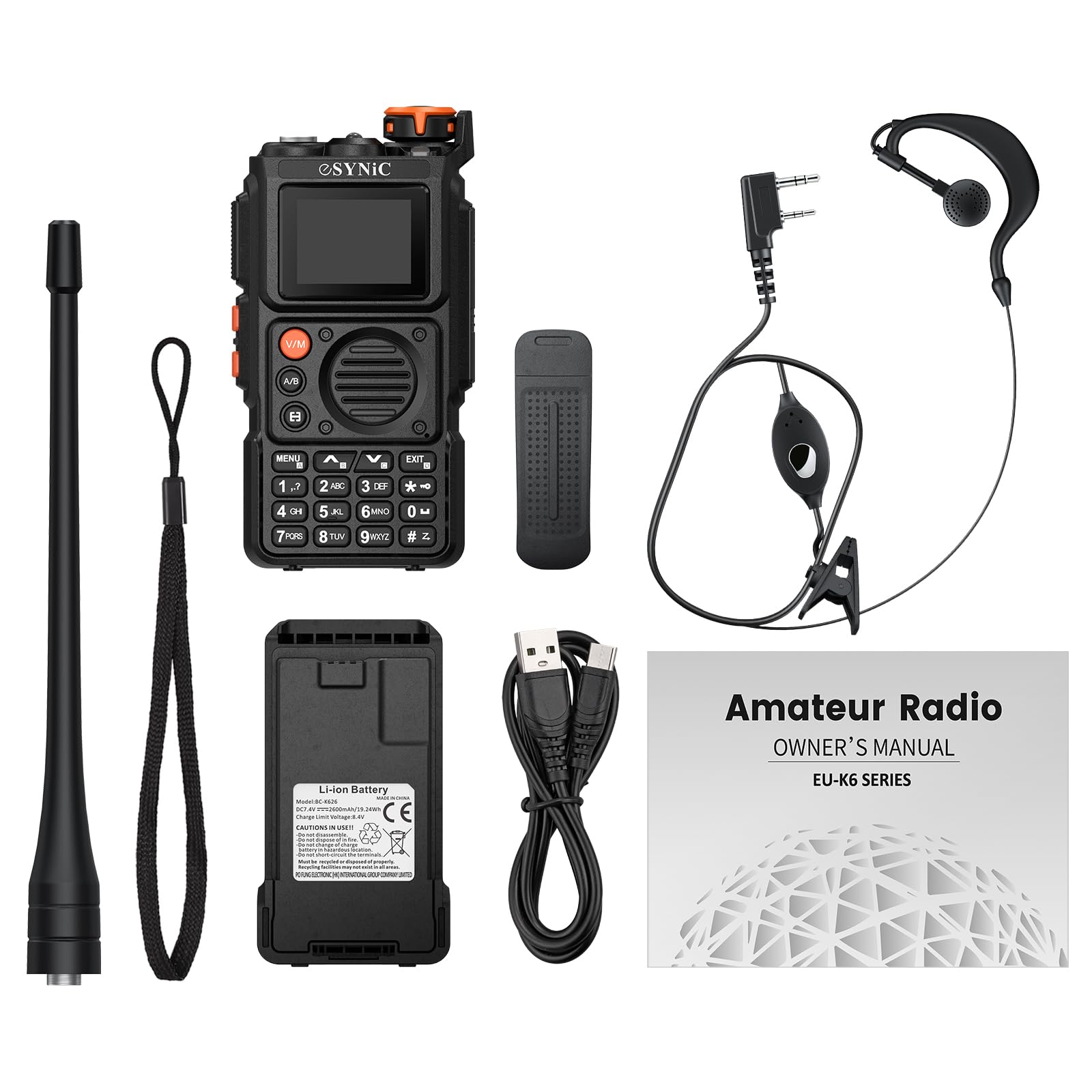 eSynic Walkie Talkies Profesionales de Largo Alcance con 999 Canales Doble Banda Walkie-Talkie con Pantalla a Color Radio Bidireccional Profesional Scrambler Carga USB Tipo C para Exterior Camping — view 9