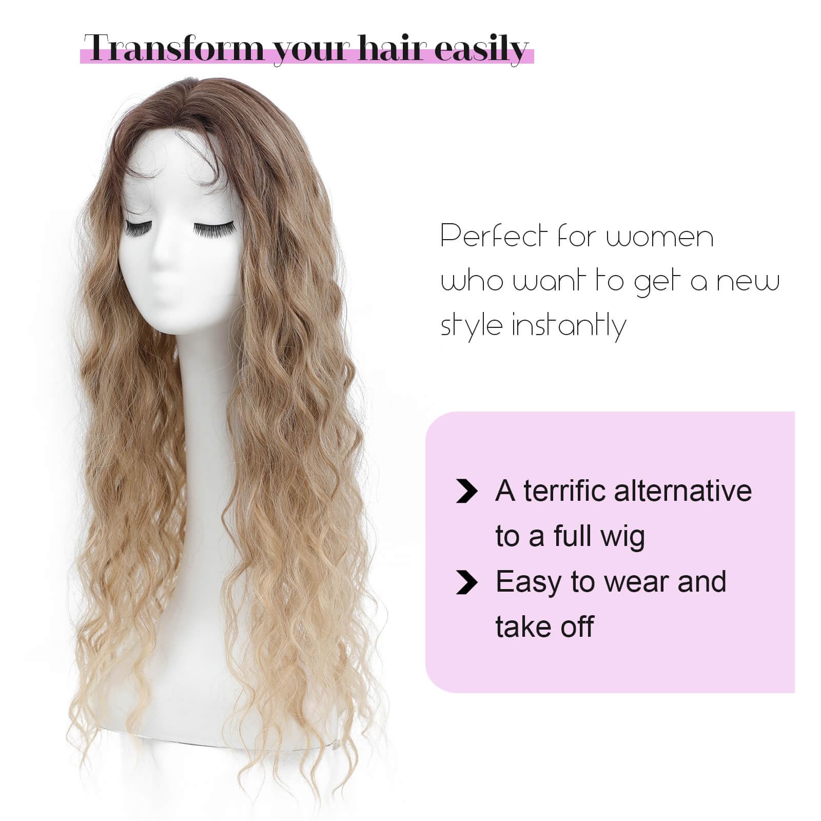 Amazon.com : Molefi Hair Topper 26inch Curly Hair Topper 