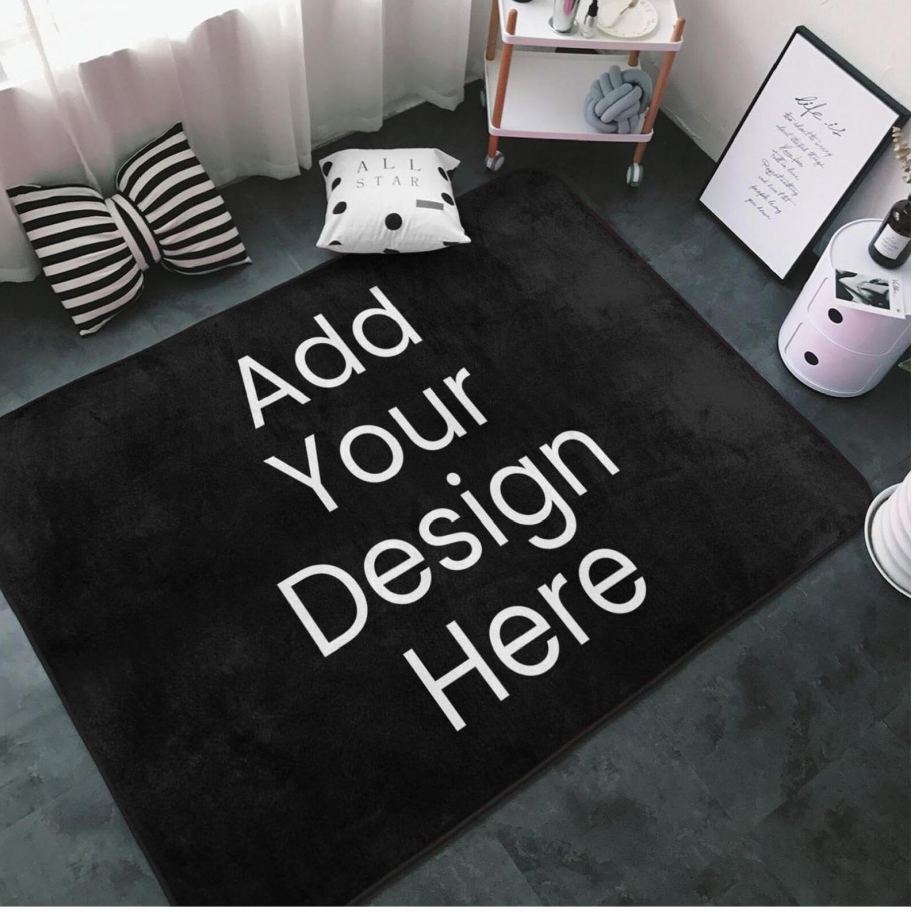 Tapis personnalisé décoration zone cadeau photo et texte