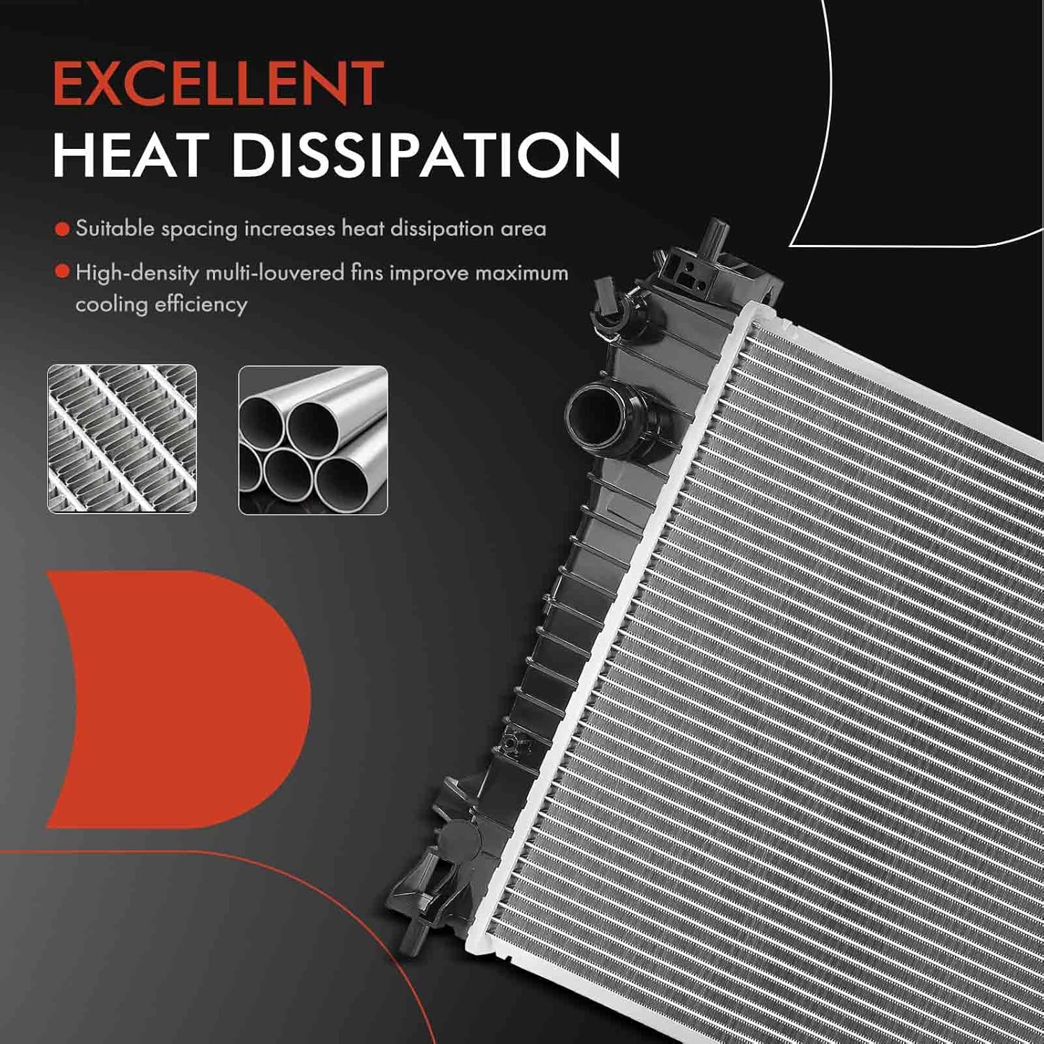 A-Premium Engine Coolant Radiator Assembly Compatible with Chevrolet Sonic 2012-2019, 1.4L, Manual Transmission, Replace# 95316048