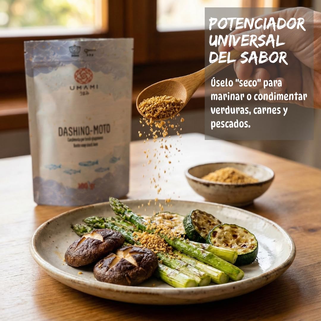 Umami Dashino-moto (Granulado para caldo) - 100 g - Elaborado por japoneses, procedente de pesca sostenible, secado lento y delicado