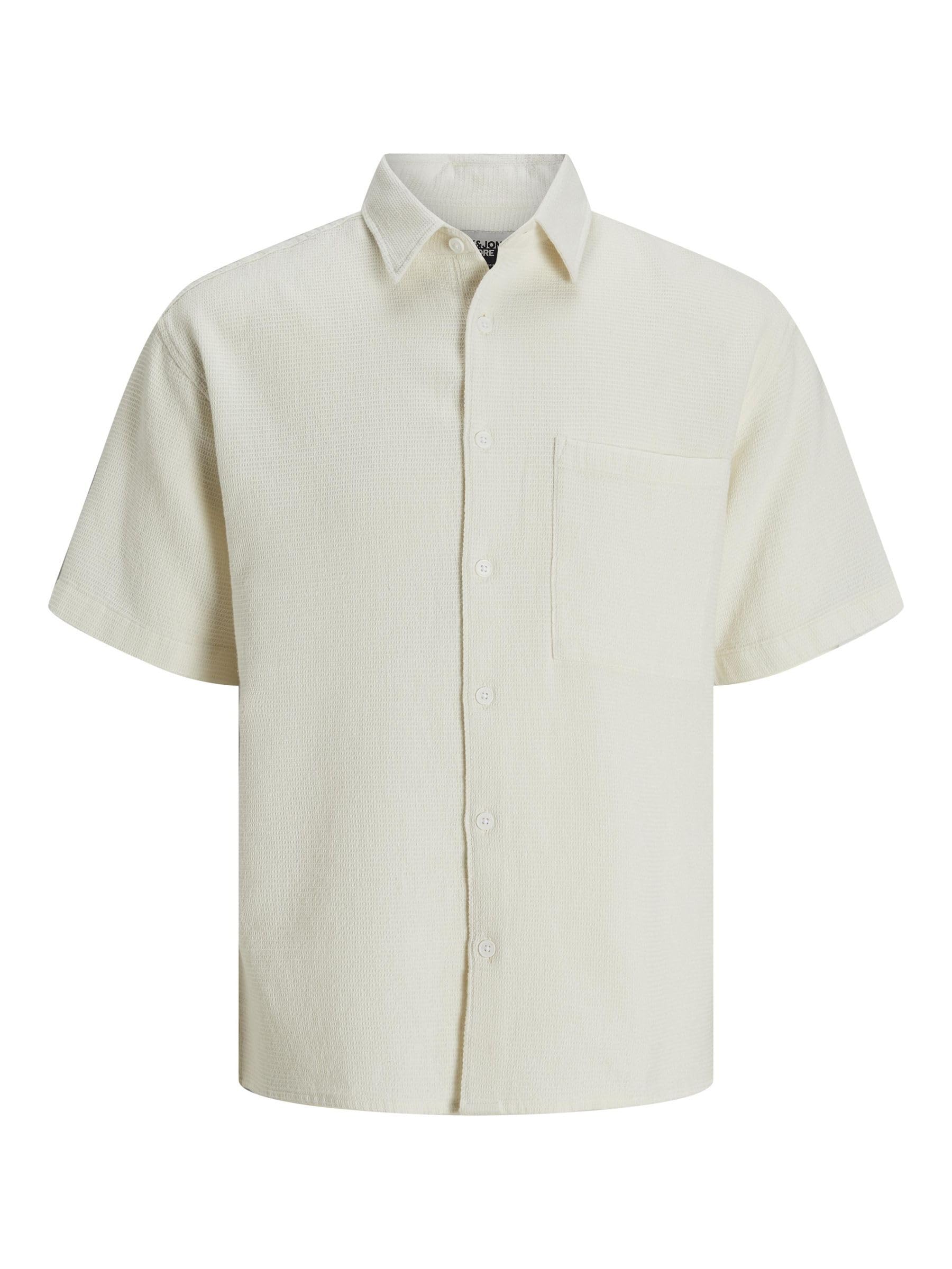 JACK & JONES Men's Relaxed Fit Shirt, Cloud Dancer, XS