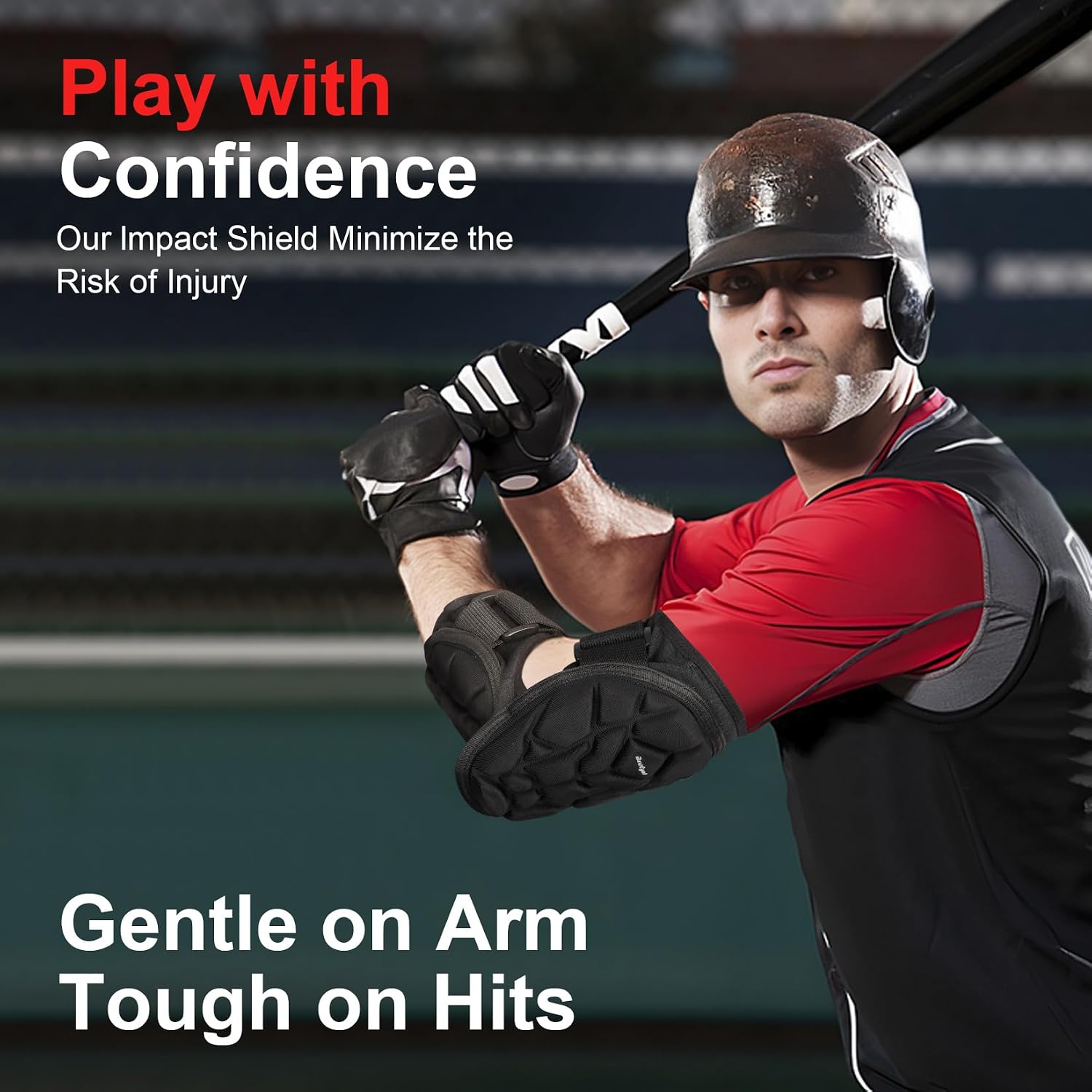 Baseball Batters Elbow Guard, Elbow Protector with EVA Padding Youth Adult | Shock Absorbing EVA Padding Lightweight Impact Protection for Baseball Softball Batters Comfortable Fit Youth Adult Players