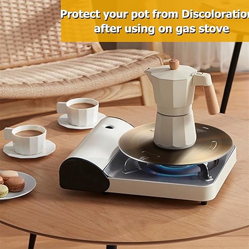 Miniatura 4 de Placa de conducción de calor para estufa de gas, placa adaptadora de acero inoxidable difusora de calor, con mango extraíble, para utensilios de
