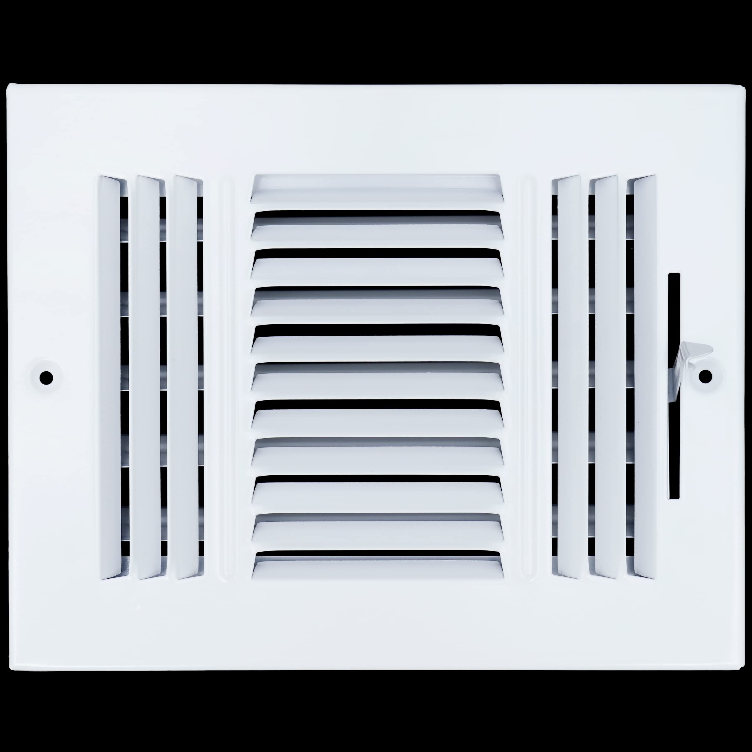 3-Wege-Luftgitter 25,4 X 20,3 Cm - Für Decke & Wand, Flache Prägung, Inkl. Schrauben