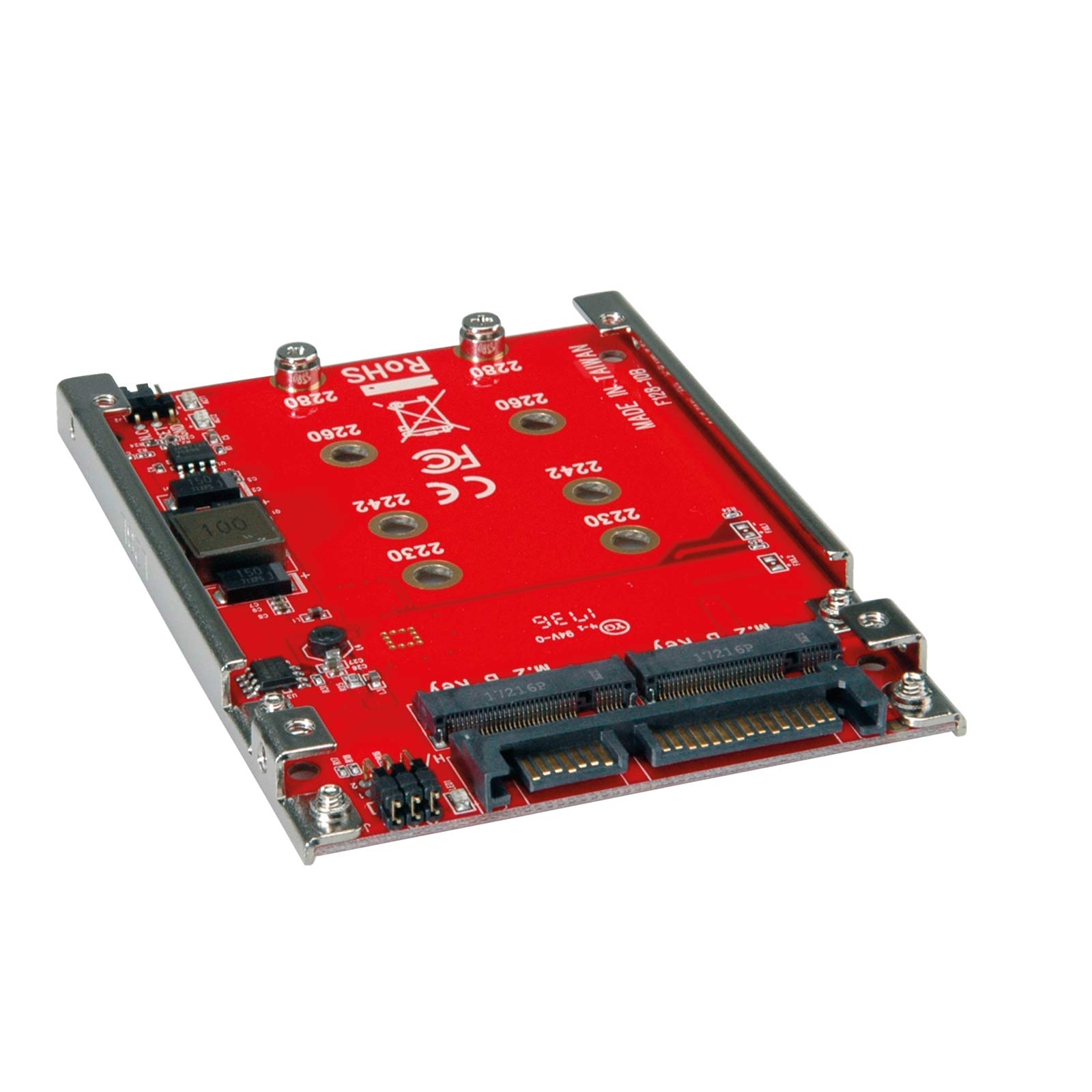 ROLINE Adapter M.2 na SATA III SSD H/W, 2 x M.2 NGFF SSD, kompatybilny z rozruchem i RAID