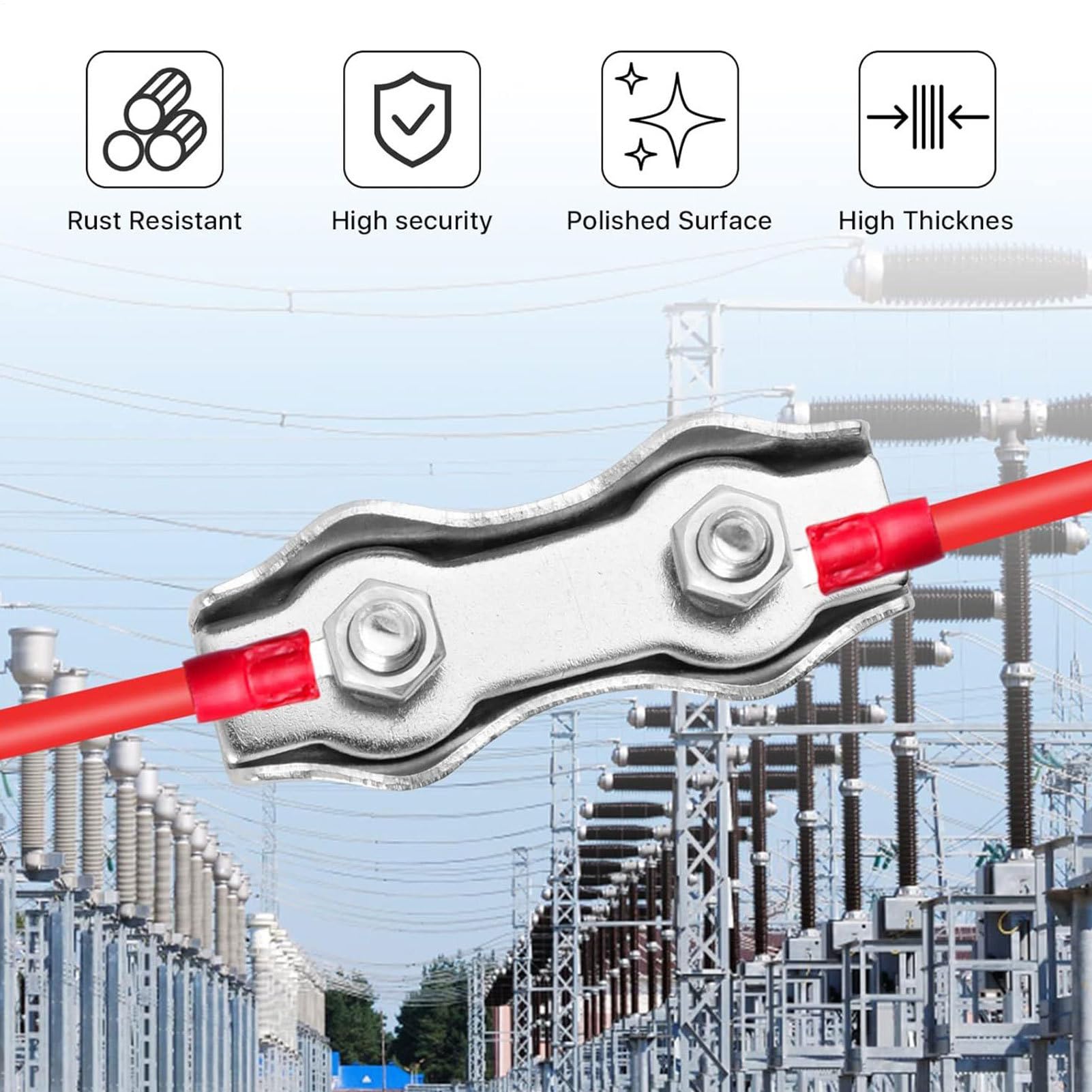Connecteur pour corde connexion de câble en acier haute résistance