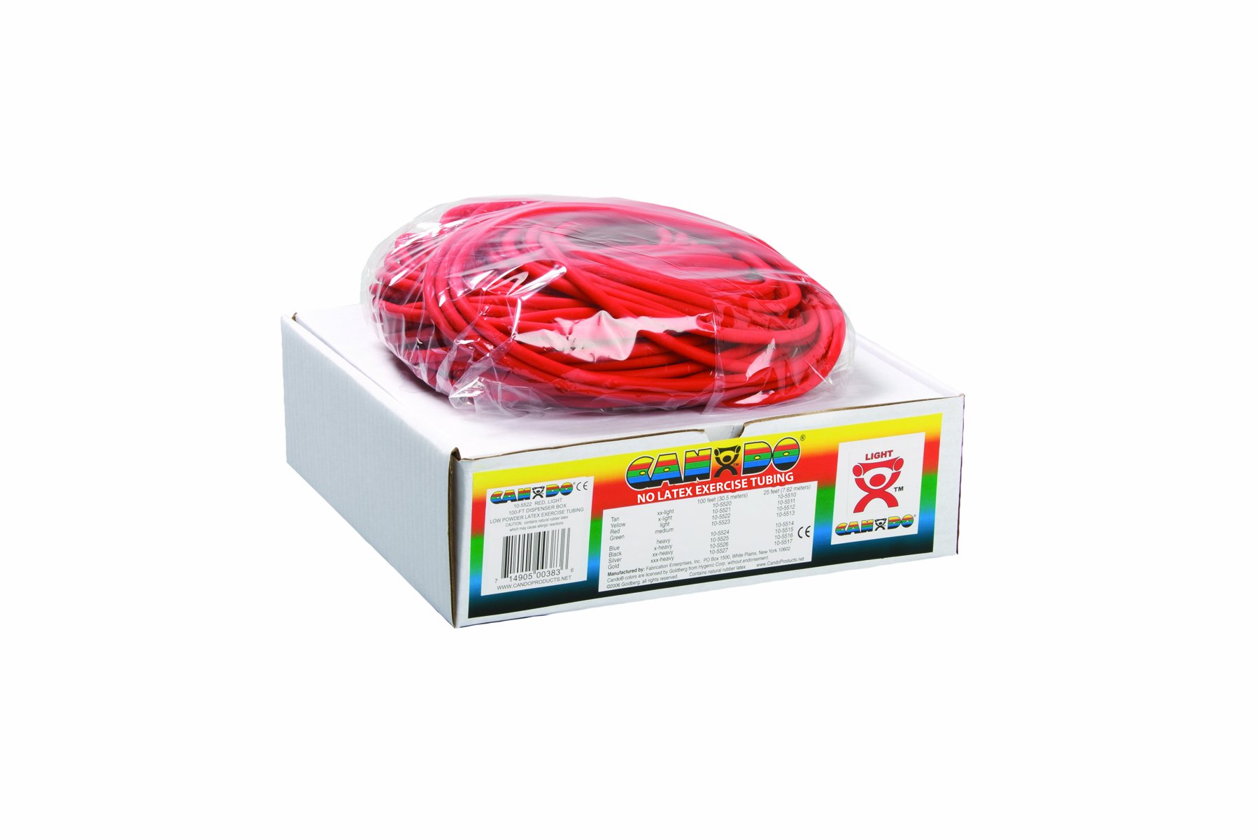 CanDo Power Tube LATEX-free - Fitness Tube, CanDo resistance trainer for Functional Training - 30.5 m - red (light) - alternative to dumbbells