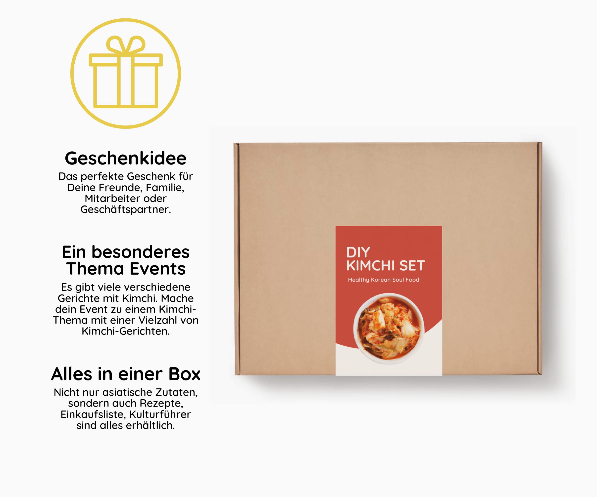 EasyCookAsia Kimchi DIY-box mit allen wichtigen asiatischen Grund-Zutaten I Speizielles Kimchi-Kochbuch inklusiv I Perfekt für Kochanfänger oder zum Verschenken