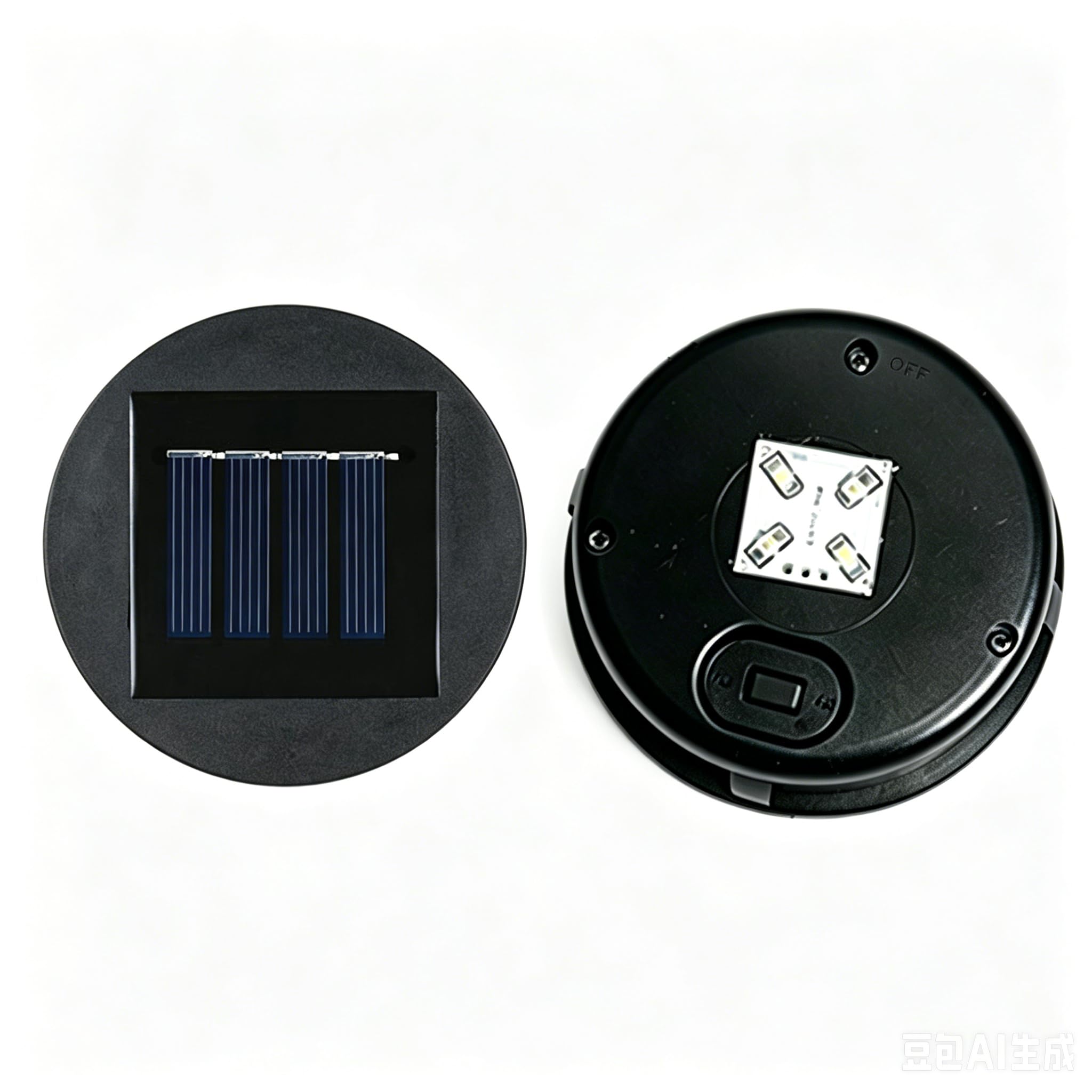 Replacement Solar Light Top, 8cm Round Solar Panel Lid, Warm White LED, Waterproof, for Outdoor Garden Lantern Patio (B-1PC)