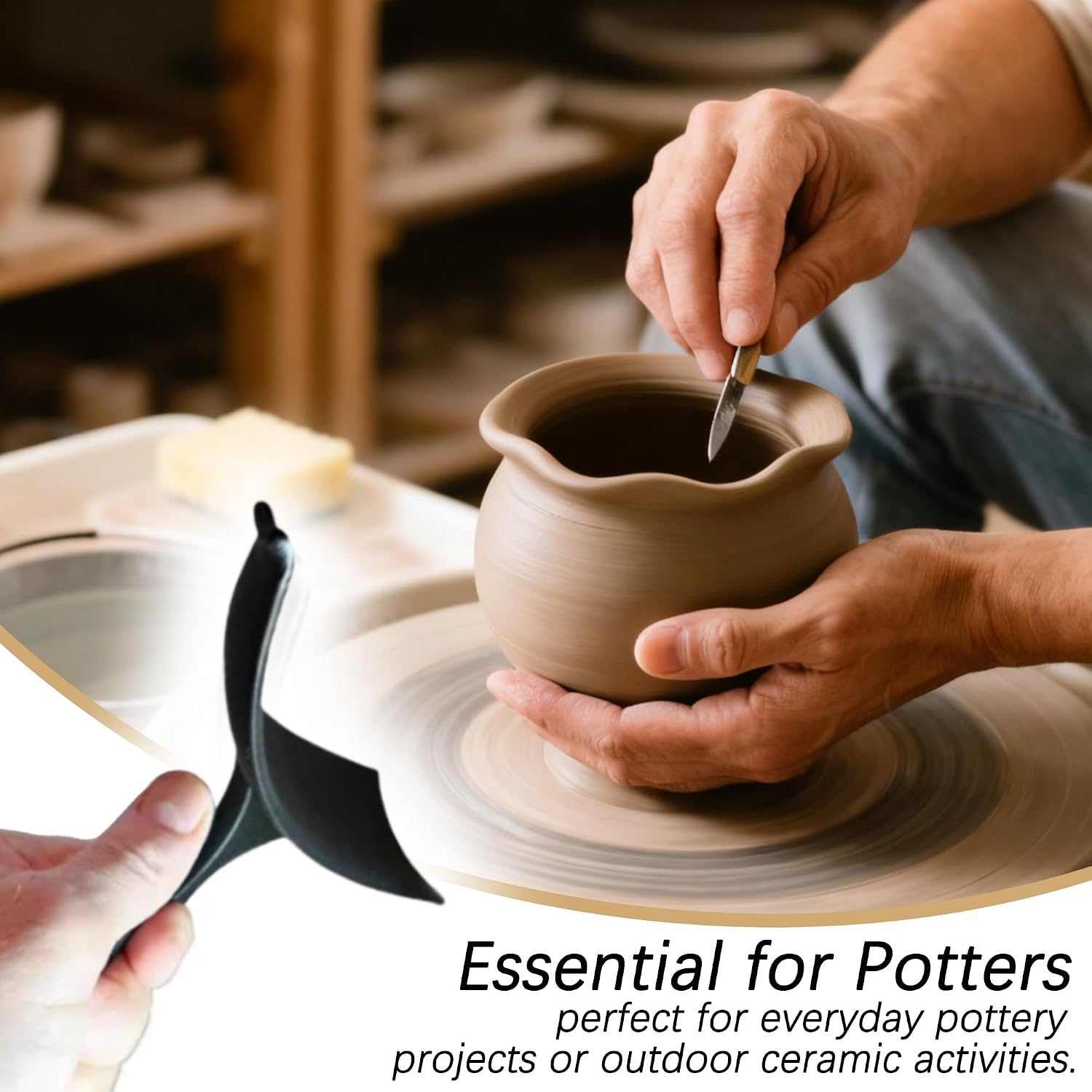 QZAVIRE Clay Centering Aid for Wheel Throwing - Beginner Potters Clay Tools & Wheel Throwing Assist, Portable Pottery Centering Tool for Home Kiln Studios Porcelain Making (1)