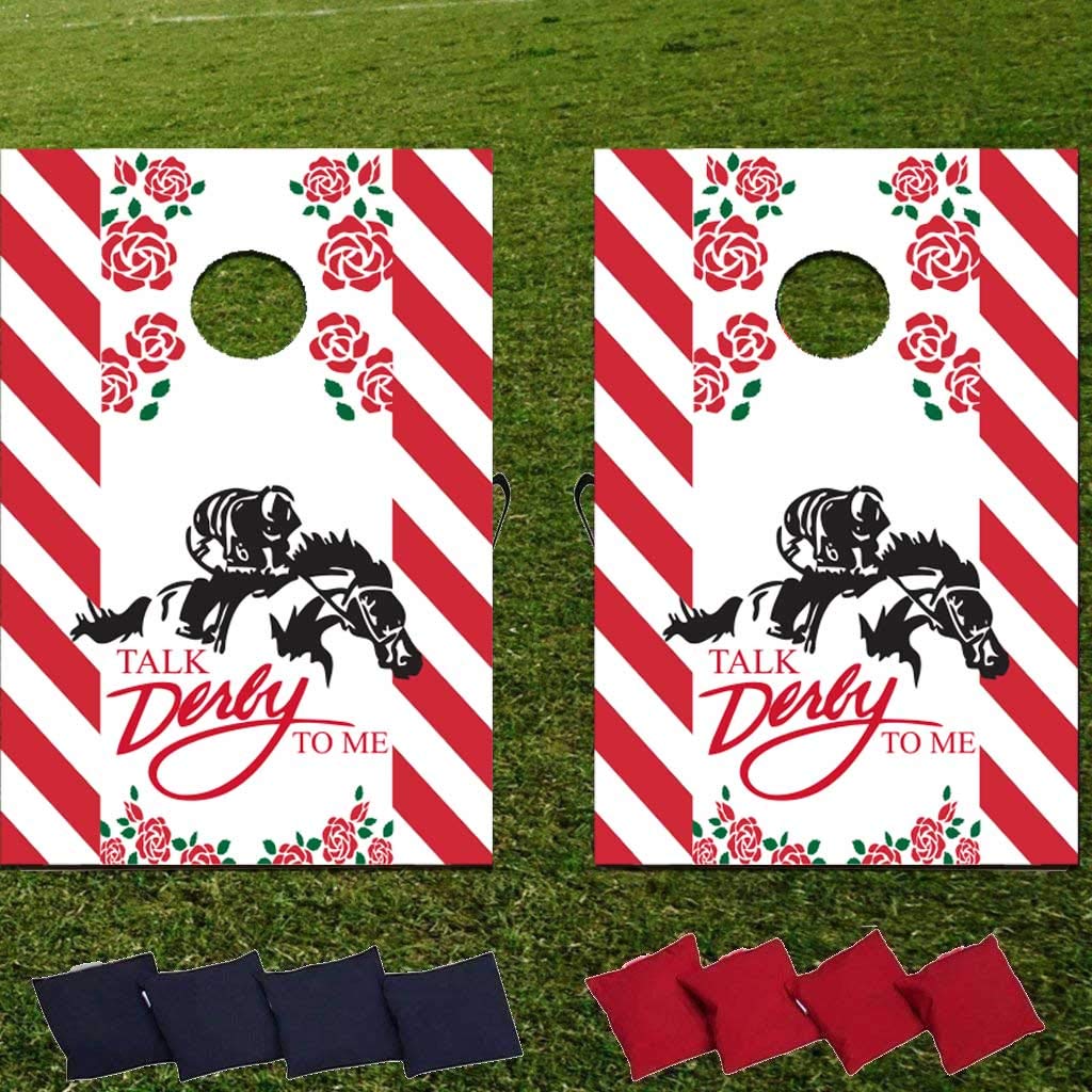 VictoryStore Horse Derby Party Supplies - Talk Derby to Me Cornhole – Bean Bag Toss Tailgate Game Set