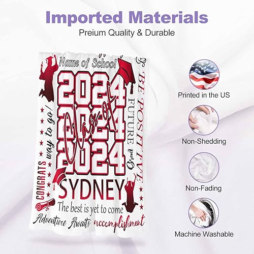 Miniatura 6 de D-Story Manta personalizada con foto, regalos de graduados universitarios para ella, regalos de graduación de felicitaciones, mantas personalizadas