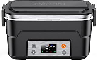 EAST OAK XL 6.3-Cup Cordless Electric Lunch Box for Adults, Heated Lunch Box for Men with Scheduled Heating, Portable Car Food Warmer with Utensils, Removable Divider