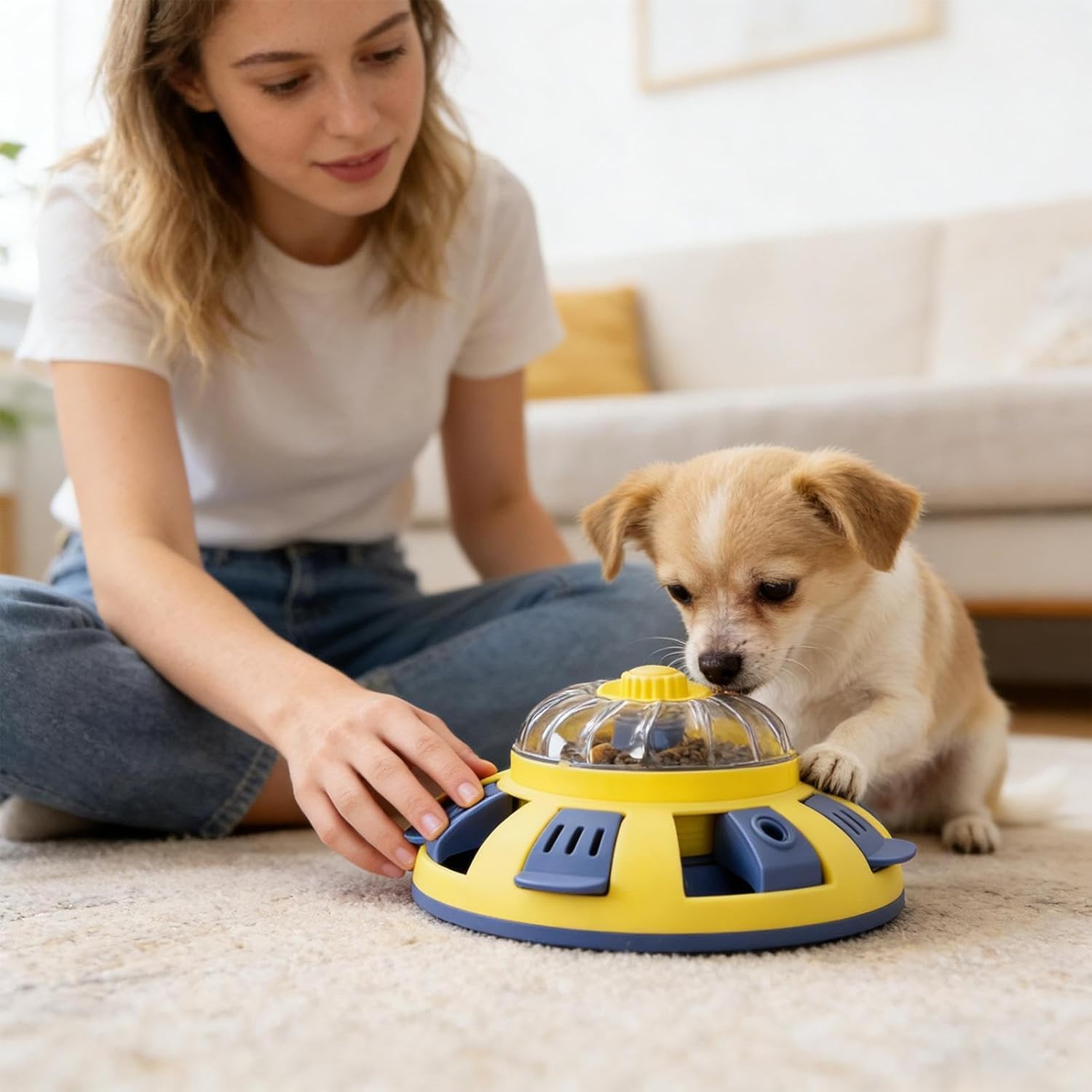 Treat Dispensing Dog Toys | Adjustable Interactive Puzzle - Dogs Puzzle Feeder,for Enrichment Aggressive Chewers Small Medium Large Breeds Puppy Training Indoor