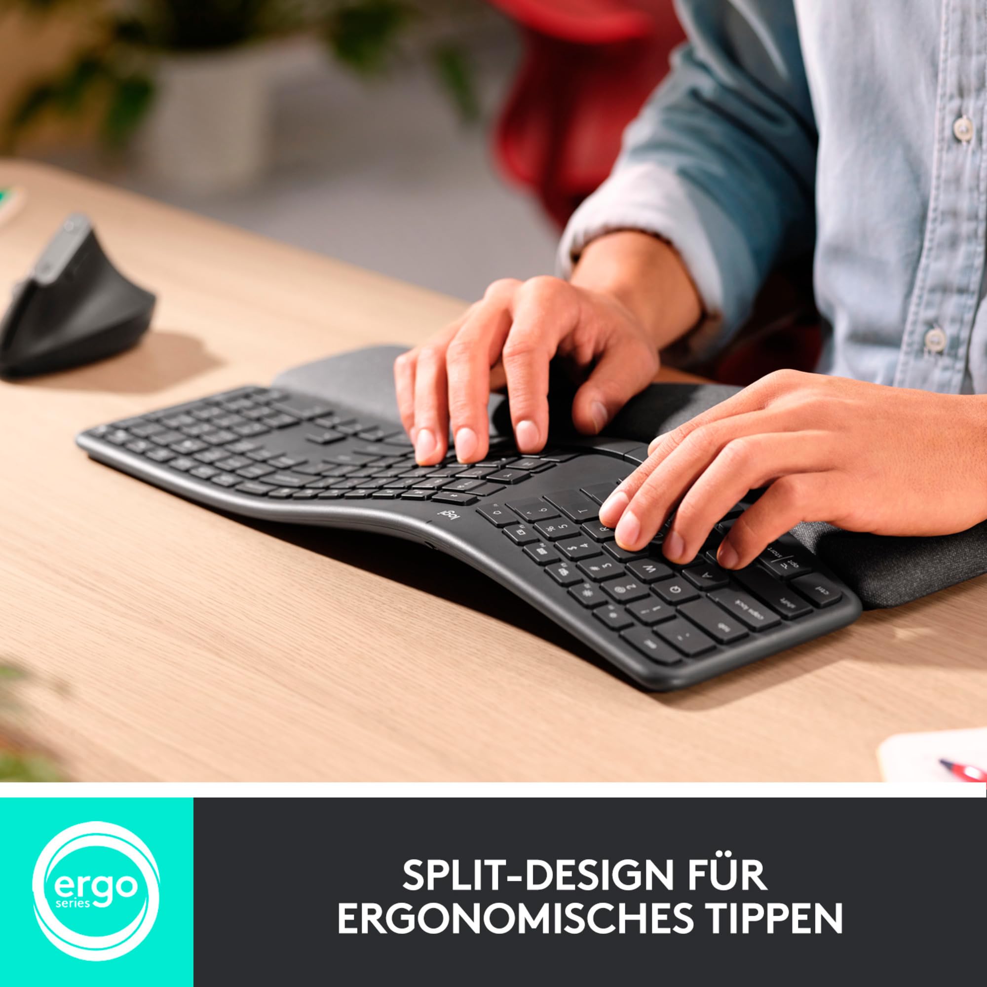 Logitech ERGO K860 for Business - Tastiera split ergonomica | Layout Tedesco QWERTZ - Grigio