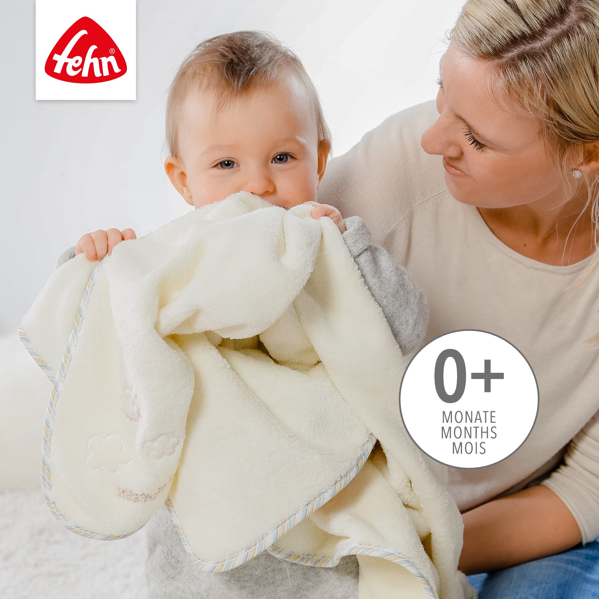 Fehn Couverture douillette mouton - pour se blottir, comme Tapis d'éveil, Doudou ou Couverture - pour la Maison et Les déplacements - pour les bébés dès la naissance