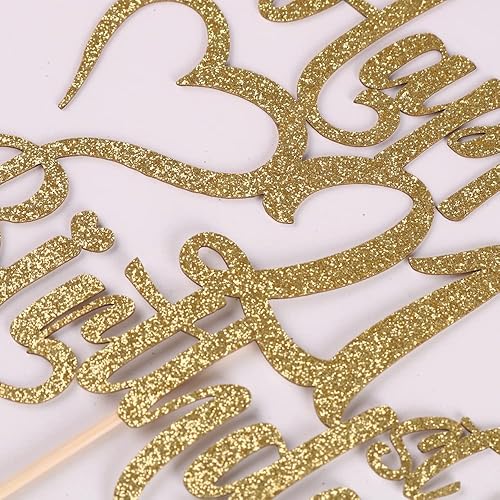 Miniatura 335 de Decoración para tarta de cumpleaños número 15 con purpurina dorada – 15 aniversario/cumpleaños – Hello 15, Cheers to 15 años, 15 & Fabulous Cake