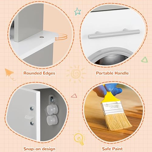 Miniatura 7 de MAMIZO Cocina de juego para niños, cocina de juguete de chef de madera de simulación con lavadora, dispensador de agua, estufa, sonido y luz reales