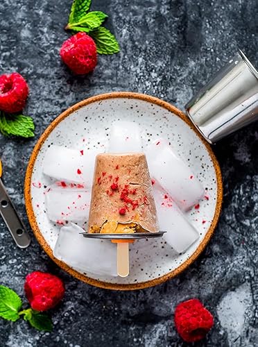 Miniatura 5 de Ecozoi Moldes y estante de acero inoxidable para paletas  6 mini máquinas redondas de paletas de hielo + 30 palos de bambú reutilizables + 12 sellos