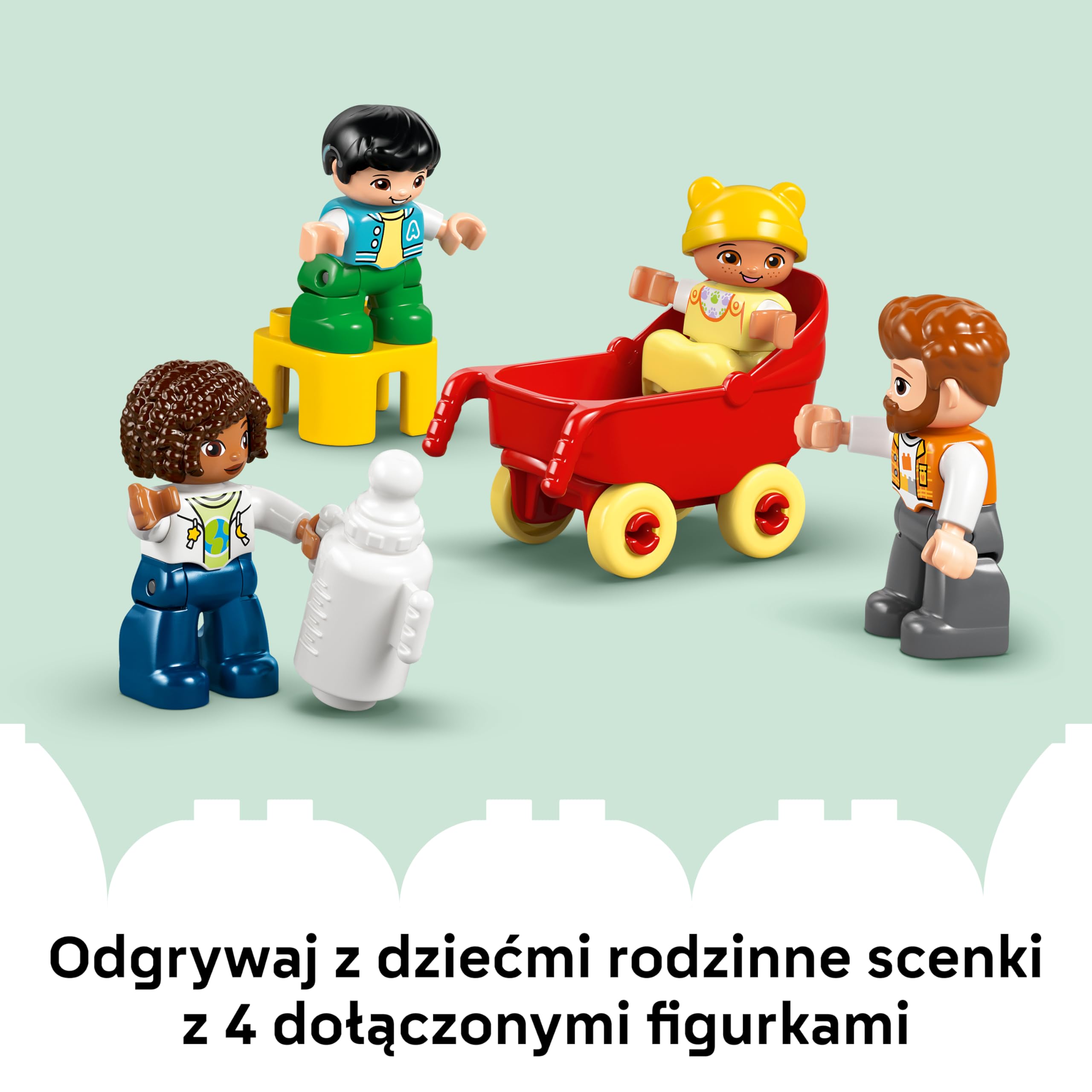 LEGO DUPLO Nowoczesny dom rodzinny 3 w 1 z figurkami 10470 | domek 3 w 1, klocki dla 2-latka, prezent dla dziewczynki i chłopca 2+, 166 elementów