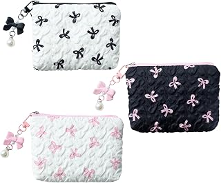 Set of 3 Small Bowknot Makeup Bags, Mini Makeup Bag, Cosmetic Bag, Cosmetic Bag, Makeup Bag, Makeup Bag, Makeup Bag, Toiletry Bag for Women, 14x10cm