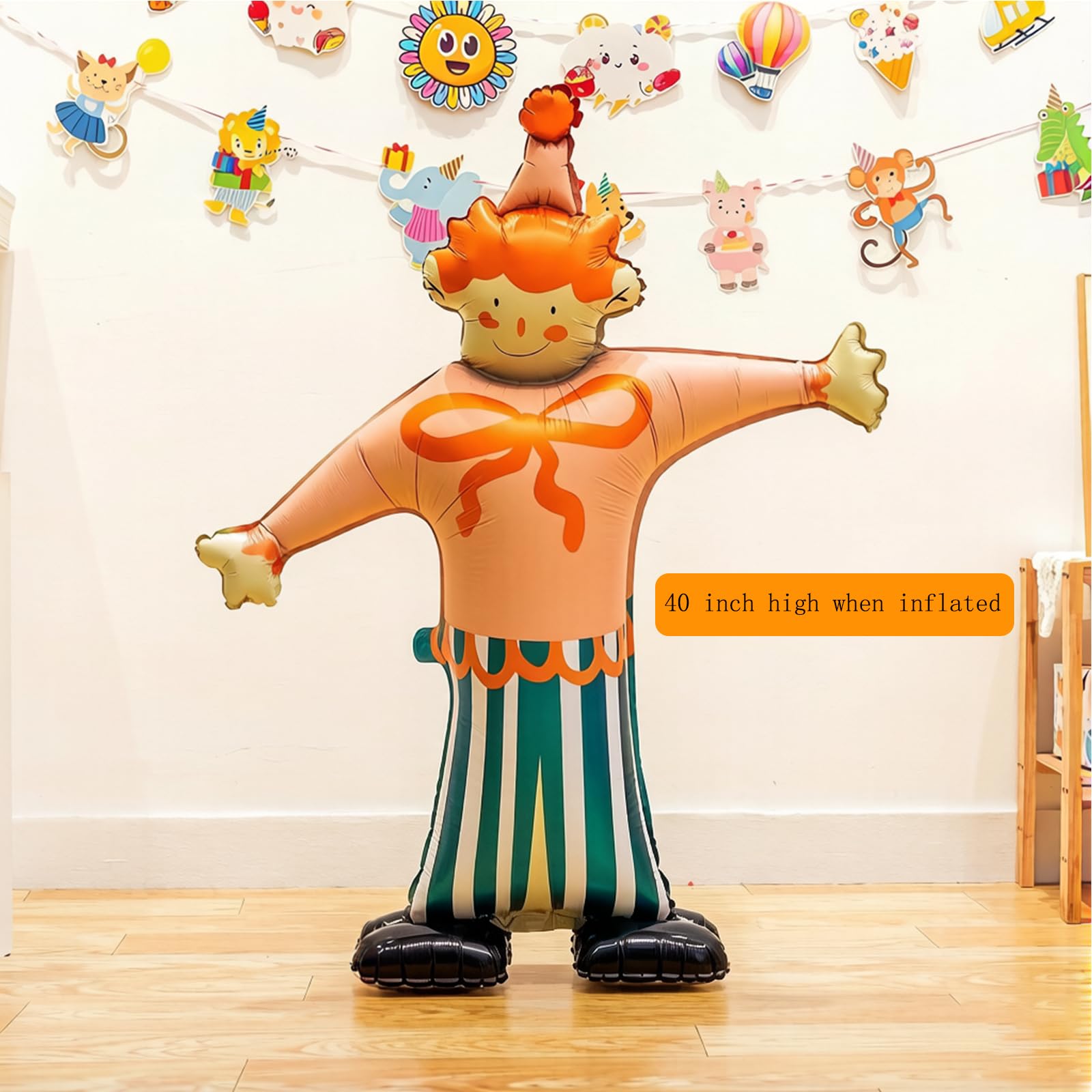 Juego de 5 globos de aluminio de pie con animales de circo, carrusel, león, cebra, león marino, payaso, decoración de fiesta temática de carnaval, para niños, cumpleaños, aula, evento de