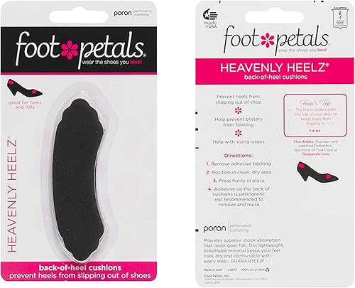 Miniatura 5 de Foot Petals Heavenly Heelz - Cojín de talón para mujer, Negro -