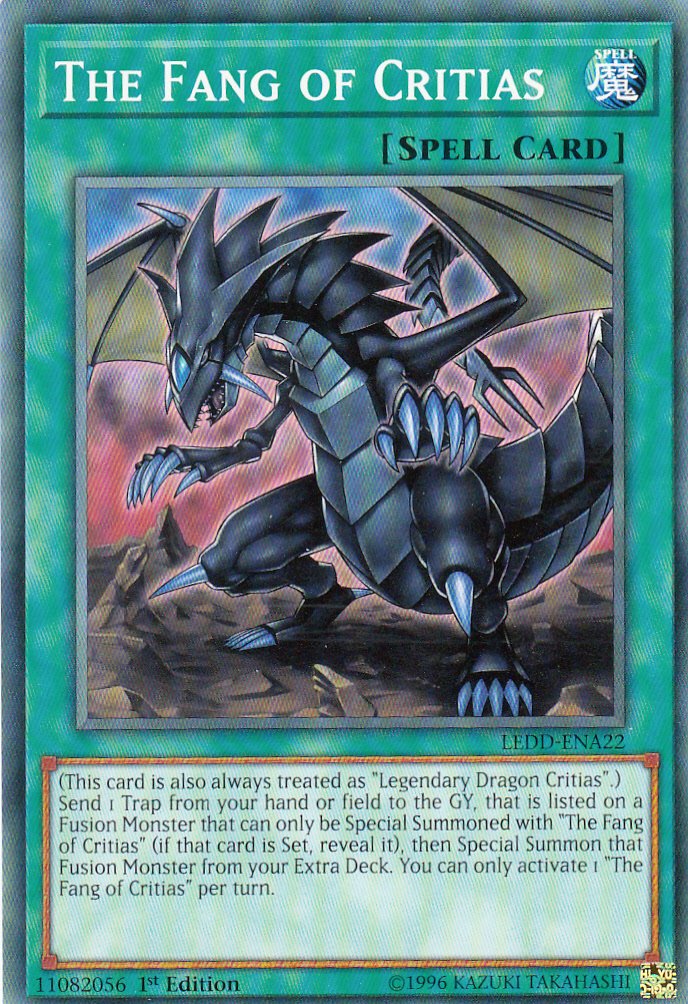 yu-gi-oh YuGiOh LEDD-ENA22 1st Ed The Fang of Critias Common Card single card