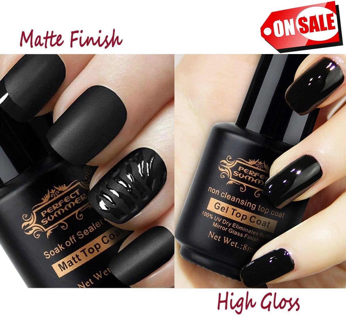 Perfect Summer Gel Nail Varnish Clear Base Coat and Top Coat Dual Sets (Starter Kit)