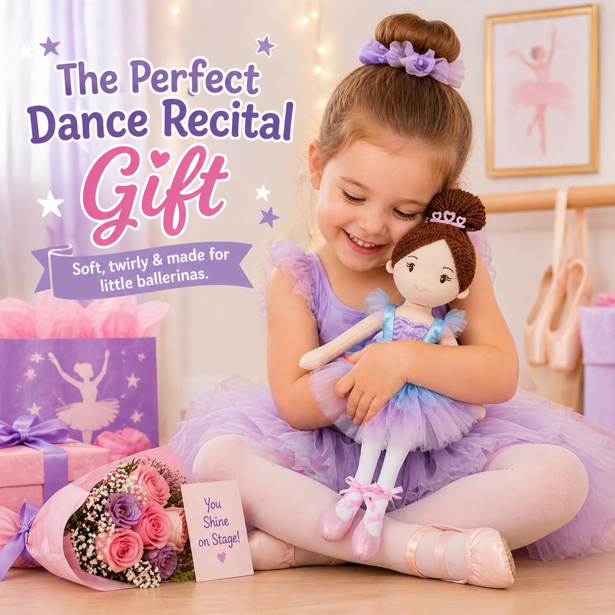 Amazon.com: June Garden 16” Ballerina Doll Bella – Soft Plush