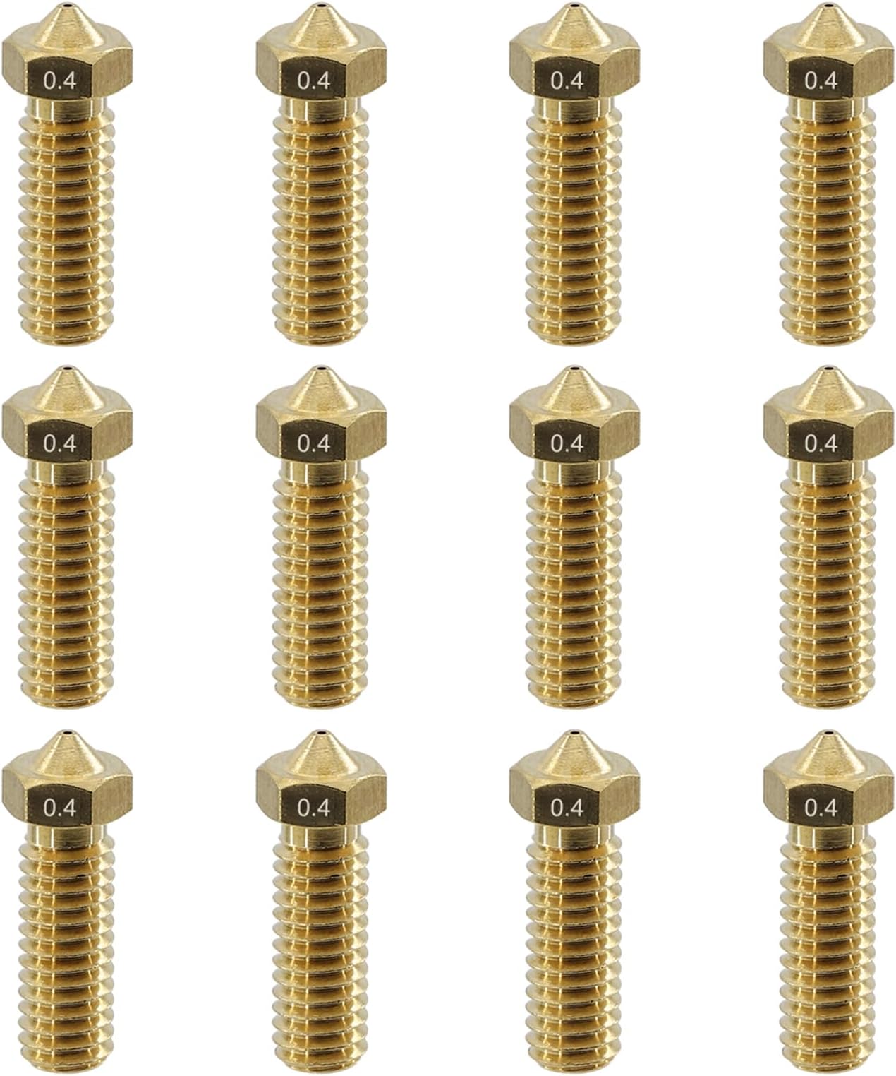 12Pcs Volcano Nozzles 0.4mm, Vyper Nozzles M6 Thread Hotend Extruder Volcano ...