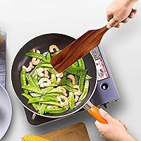 Vista 8 de Juego de espátulas de madera, espátula de madera para cocinar, utensilios de madera antiadherentes, espátula de teca ranurada, cucharas, utensilios