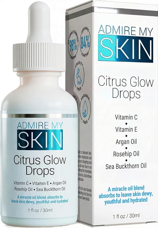 Admire My Skin Citrus Glow Drops Óleo facial com vitamina C e Gua Sha, 30 mL