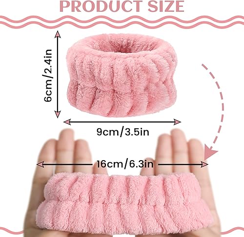 Miniatura 3 de 8 piezas de muñequeras para lavar la cara, toallas de microfibra para mujer para lavar las muñequeras, muñequeras absorbentes para evitar que el