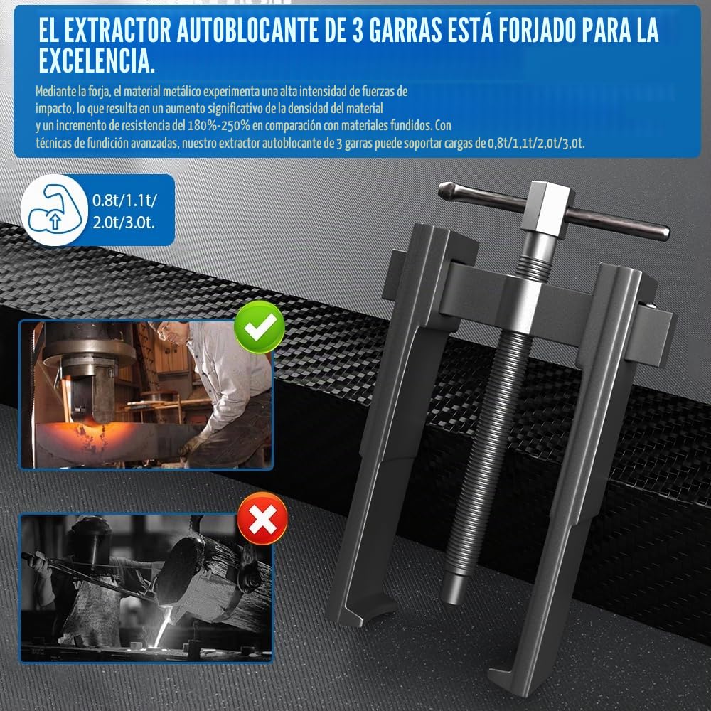 Juego de 4 extractores de rodamientos de 20 – 85 mm, extractor de rodamientos de rueda dentada, extractor especial de garras finas de 76 + 102 + 152 + 203 mm, extractor de rodamientos, extractor de
