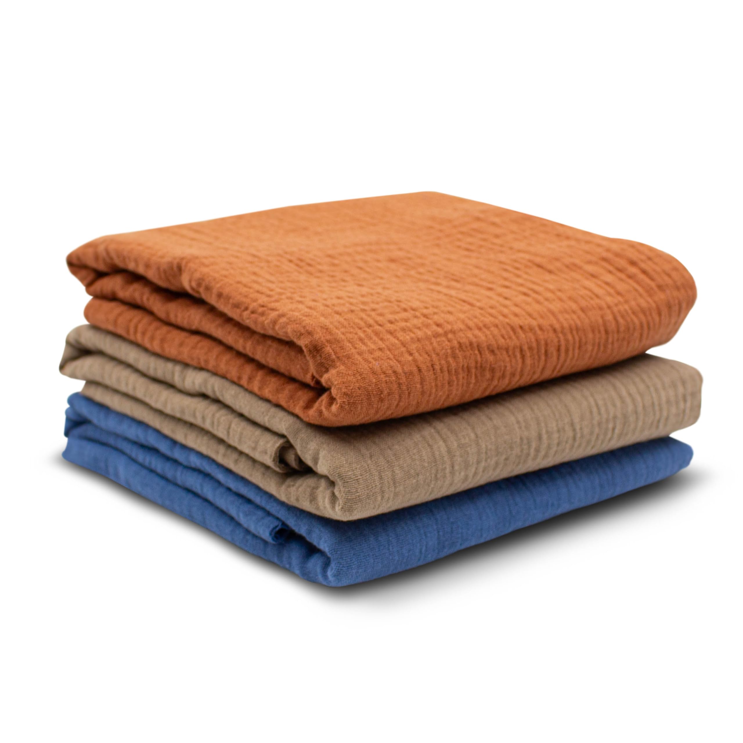VmG-Store 3 x Muslin Set, 0.5 m x 1.35 m, Double Gauze Fabric, 100% Cotton Fabric, Tex Standard 100 (Set 31, Set of 3, 0.5 m each)