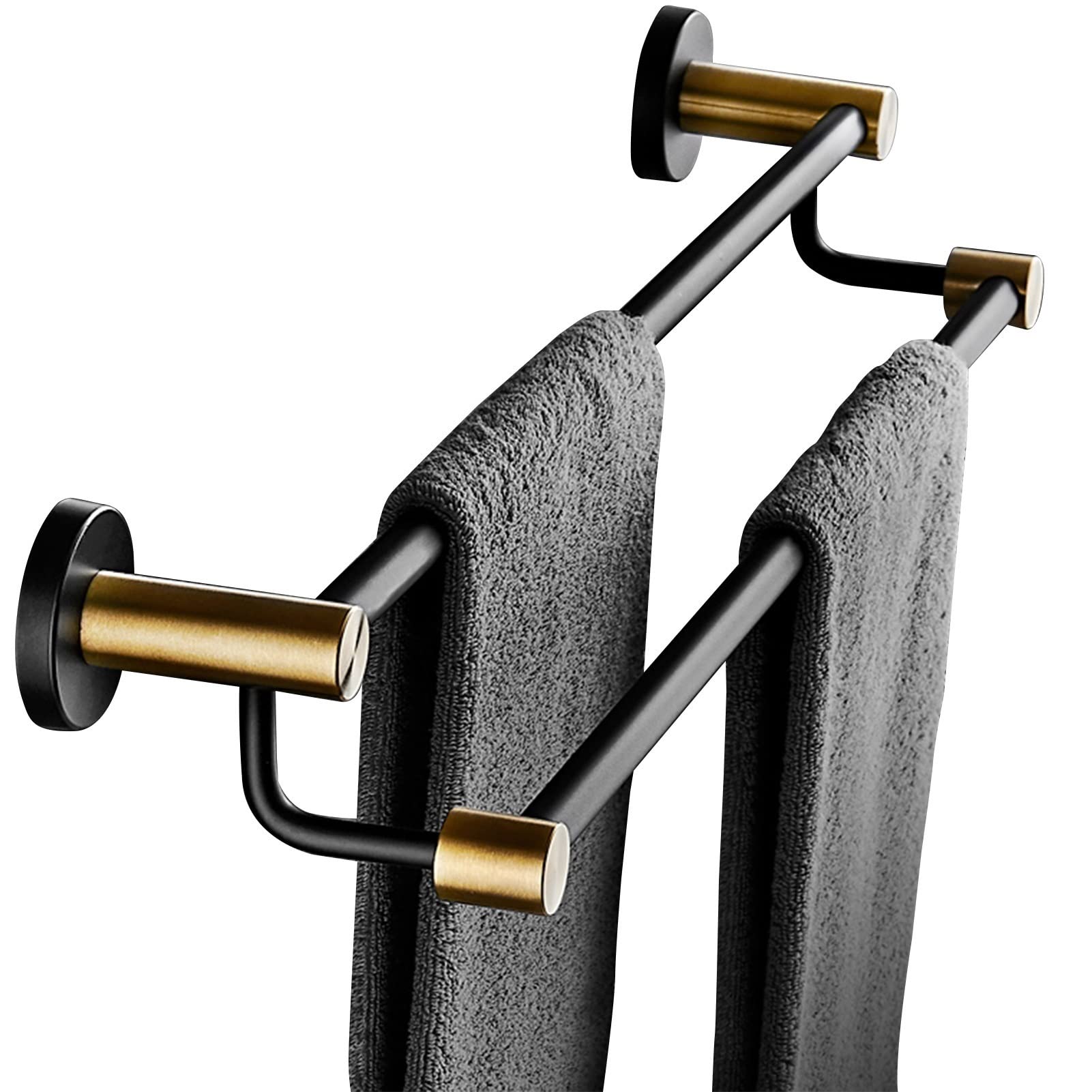 LMYSXAOZ Black Gold Towel Bar Rail,Bathroom Rack,Stainless steel Wall Hanging Rail Holder for Hardware Kitchen Toilet,Screws Mounting,30cm-110cm (Size : 100cm)