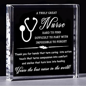 Movdyka Nurse Gifts for Women Men Crystal Keepsake Nurse Practitioner Gifts for Women on Retirement Appreciation Week Birthday Best CNA Presents for Nurse
