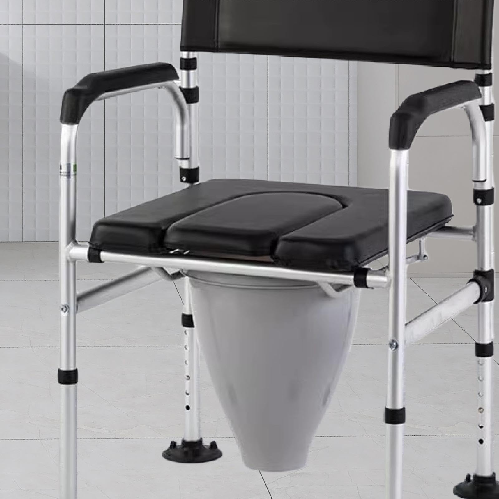 Sharplace Cojín de PVC para inodoro, acolchado grueso para adultos postrados en cama, ideal para sillas de ruedas, ducha y baño.