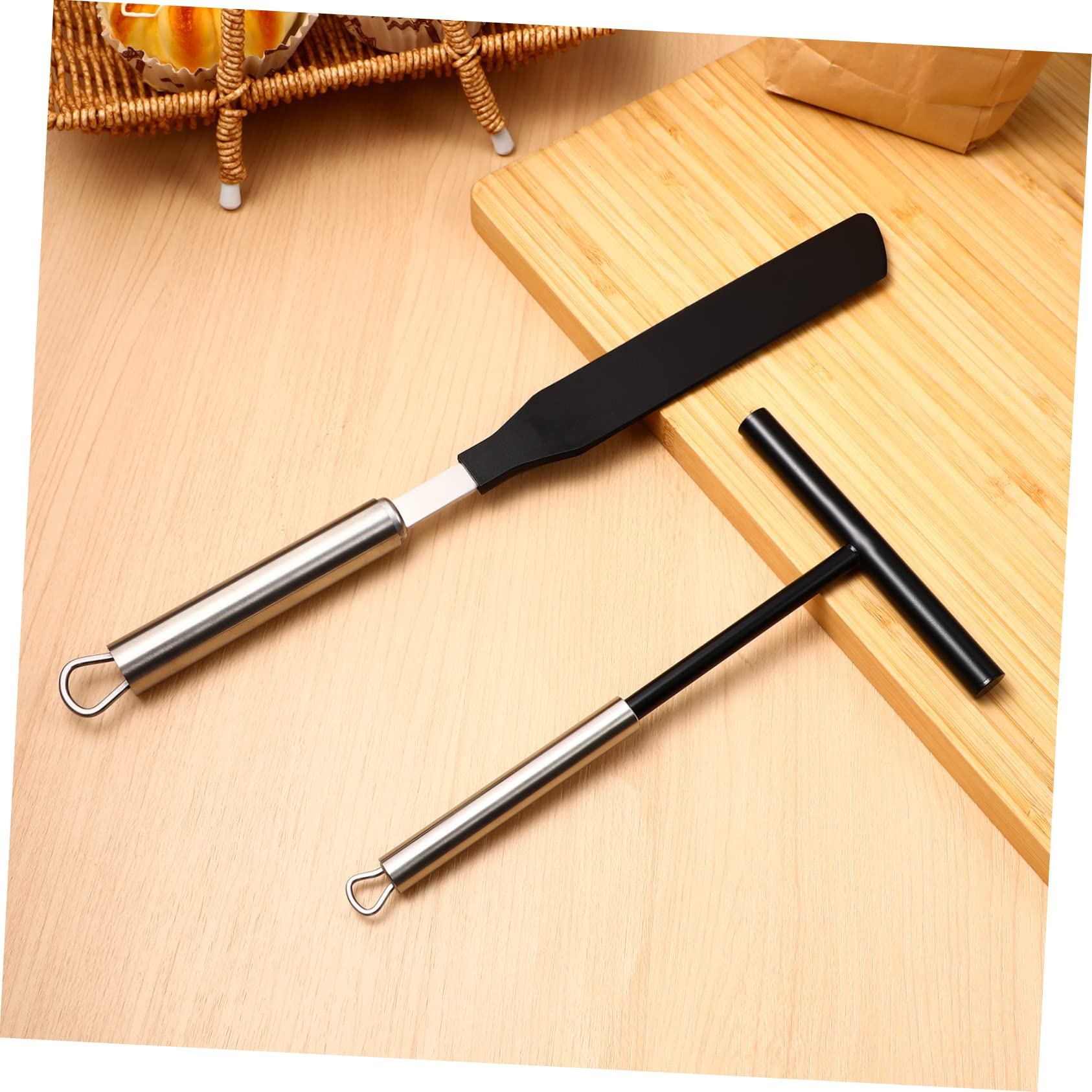 ULTECHNOVO Espátulas de Cocina Acero Inoxidable para Panqueques y Crepes, Set de Utensilios para Esparcir Crema y Alisar Pasteles, Adecuado para Uso Familiar y Repostería
