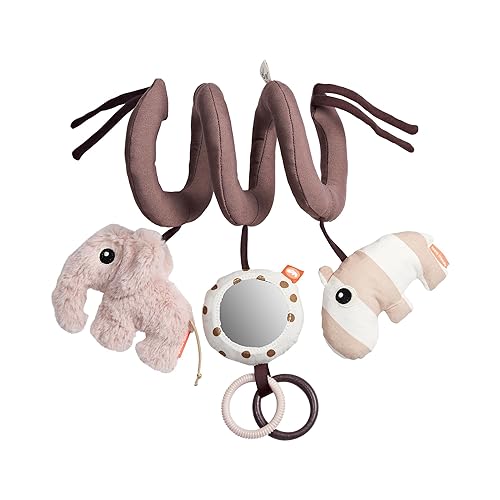 Done by Deer - Polvo en espiral de actividad Deer Friends - Juguete suave y entretenido para desarrollar los sentidos, con sonajeros, anillos de