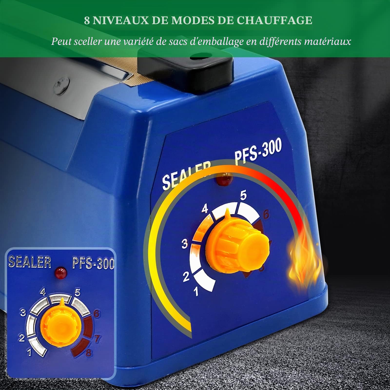 Machine à sceller à chaud 300 mm Impulse Heat Bag Sealer 220 V Scelleuse de sacs en plastique portable pour PE/PP/PVC/Mylar /papier kraft / sacs en plastique