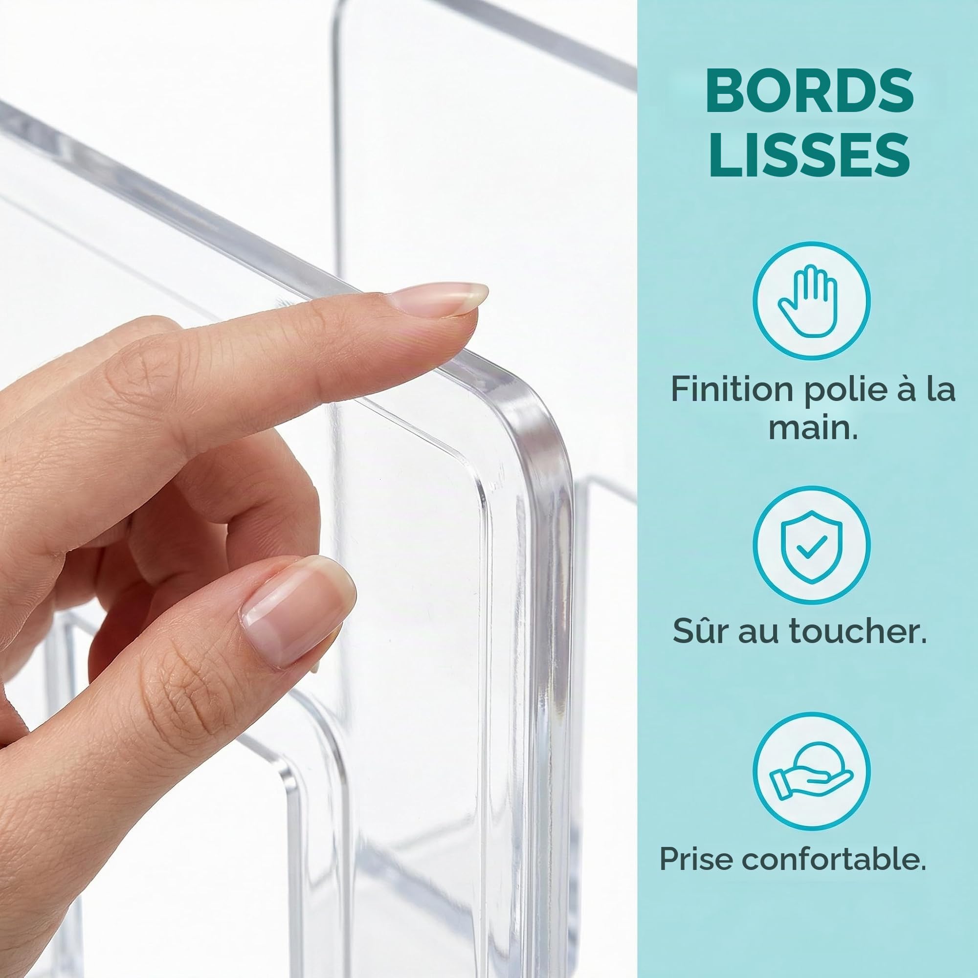 2 Pièces Porte Revue en Acrylique Transparent, 4 Compartiments Organiseur de Fichiers pour Livre Séparateur de Sac à Main pour Bureau, Classe, Chambre, Bibliothèque, Cuisine