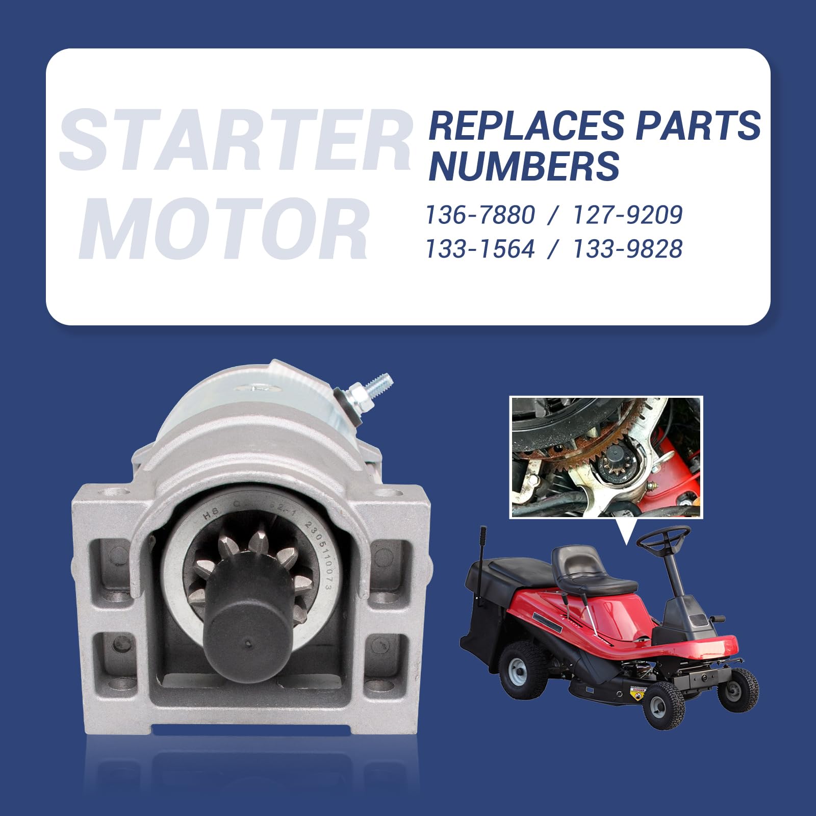 TORCH 270360146 0002 motor de arranque para Toro 136-7880 127-9209 | compatible con motores Exmark Timecutter Titan HD Z Master Quest Radius E/S-Series, repuesto para cortacésped 2P77F para